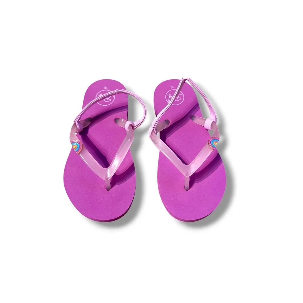 Reef Little Charming Sandals Kids Size 12 Purple Rainbow Flip Flops NEW